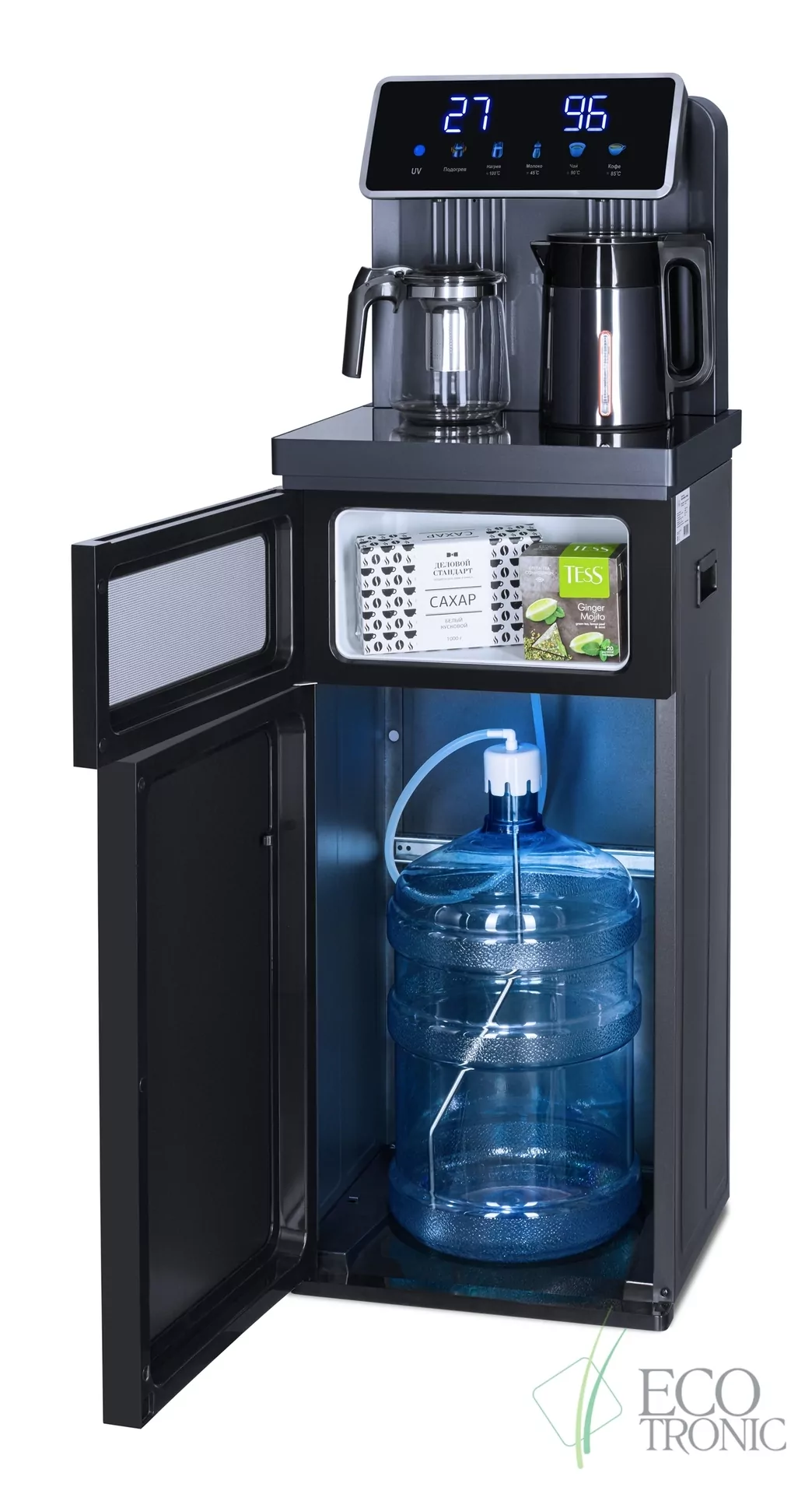 Кулер с чайным столиком Тиабар Ecotronic TB30-LNR UV dark grey